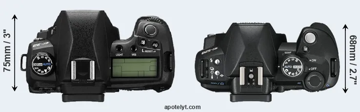 Compare E-30 versus E-520 top