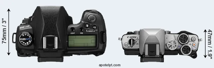 Compare E-30 versus E-M10 II top