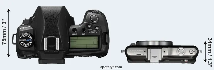 Compare E-30 versus E-PM1 top