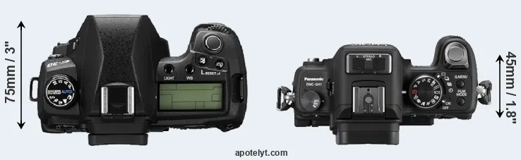 Compare E-30 versus GH1 top