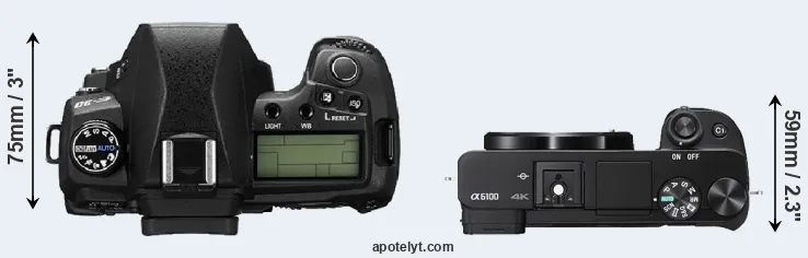 Compare E-30 versus A6100 top