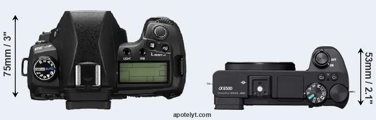 Compare E-30 versus A6500 top
