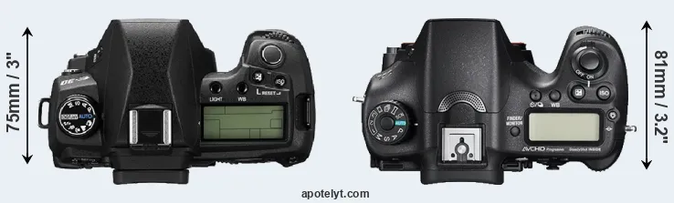 Compare E-30 versus A77 II top