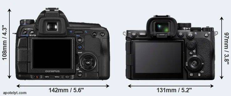 Comparison E-30 or A7R V rear