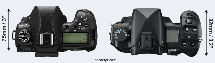Compare E-30 versus A850 top