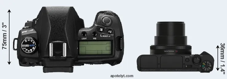 Compare E-30 versus HX90V top
