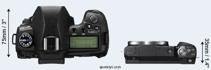 Compare E-30 versus NEX-3N top