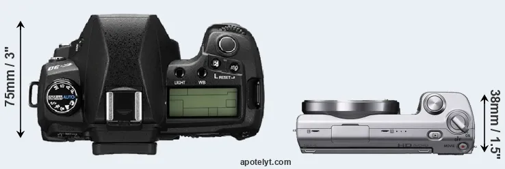 Compare E-30 versus NEX-5 top