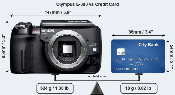 Olympus E-300 vs credit card front