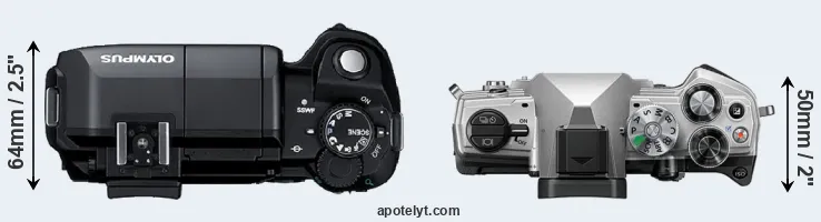 Compare E-300 versus OM-5 top