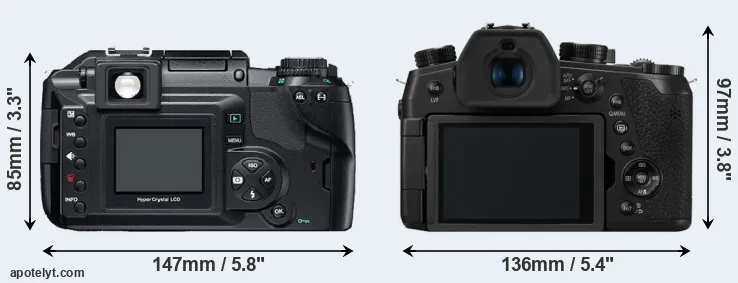 Comparison E-300 or FZ1000 II rear