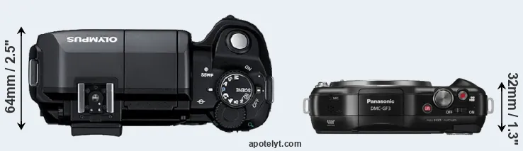 Compare E-300 versus GF3 top