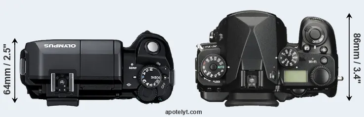 Compare E-300 versus K-1 II top