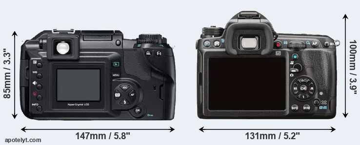 Comparison E-300 or K-3 II rear