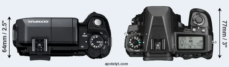 Compare E-300 versus K-3 II top