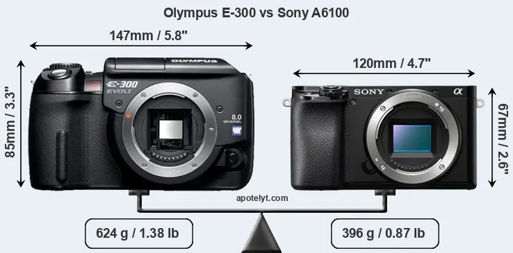 Size Olympus E-300 vs Sony A6100
