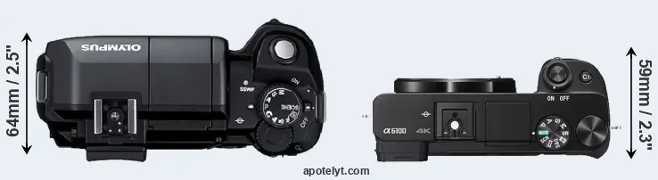 Compare E-300 versus A6100 top