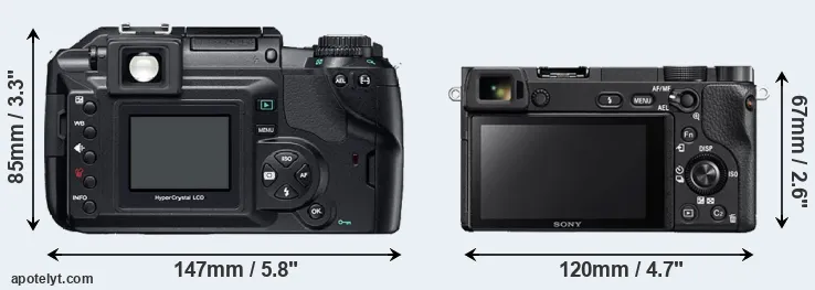 Comparison E-300 or A6300 rear