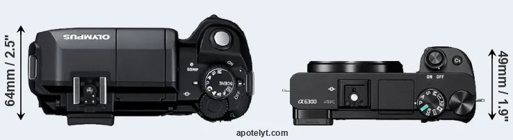 Compare E-300 versus A6300 top