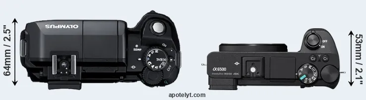Compare E-300 versus A6500 top