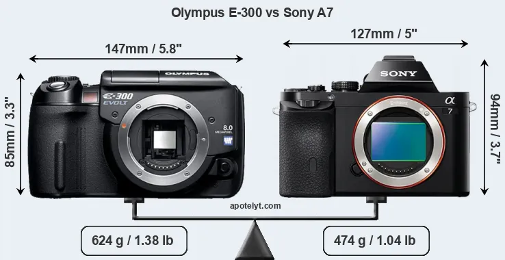 Size Olympus E-300 vs Sony A7
