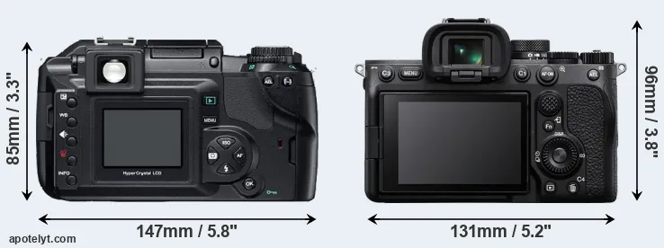 Comparison E-300 or A7 IV rear