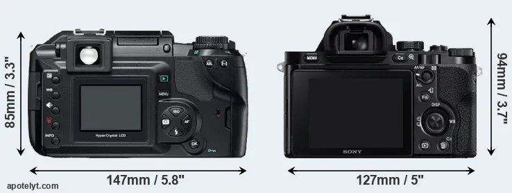Comparison E-300 or A7 rear