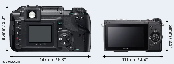 Comparison E-300 or NEX-5R rear