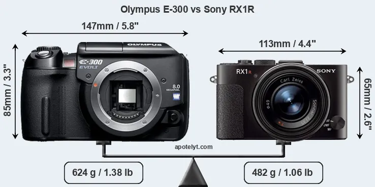 Size Olympus E-300 vs Sony RX1R