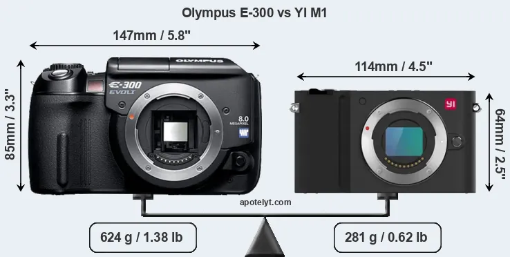 Size Olympus E-300 vs YI M1