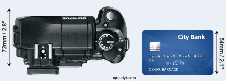 E-330 versus credit card top view