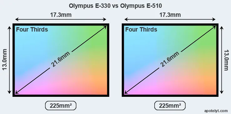 Olympus E-330 and Olympus E-510 sensor measures