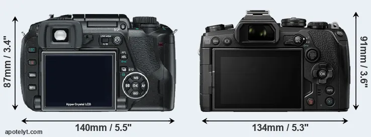 Comparison E-330 or E-M1 III rear