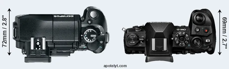 Compare E-330 versus E-M1 III top