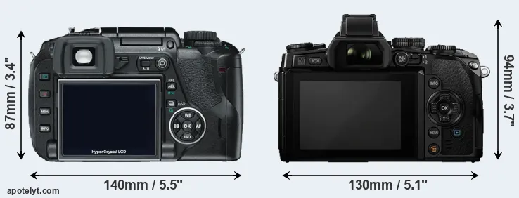 Comparison E-330 or E-M1 rear