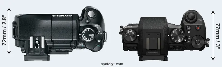 Compare E-330 versus G7 top