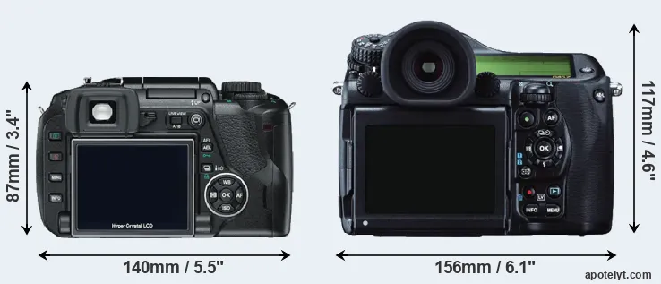 Comparison E-330 or 645Z rear