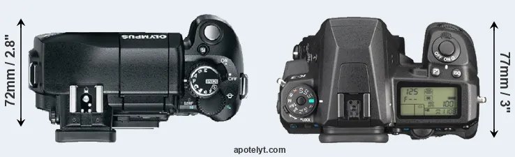 Compare E-330 versus K-3 top