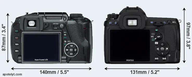 Comparison E-330 or K-5 rear