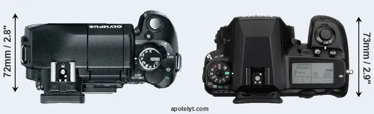Compare E-330 versus K-5 top