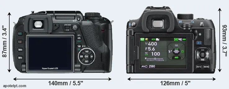 Comparison E-330 or K-70 rear
