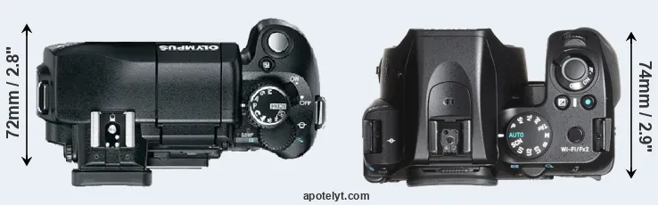 Compare E-330 versus K-70 top