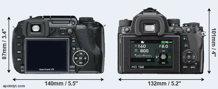 Comparison E-330 or KP rear