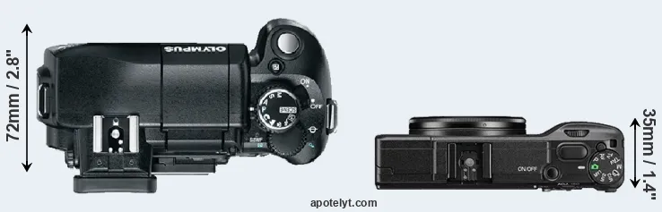 Compare E-330 versus GR II top