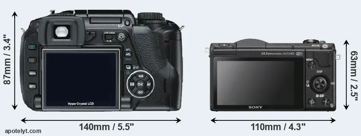 Comparison E-330 or A5100 rear