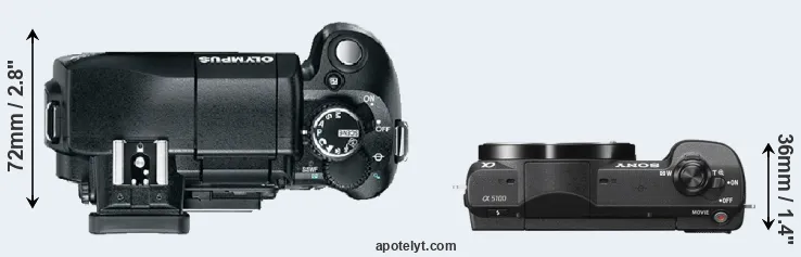 Compare E-330 versus A5100 top