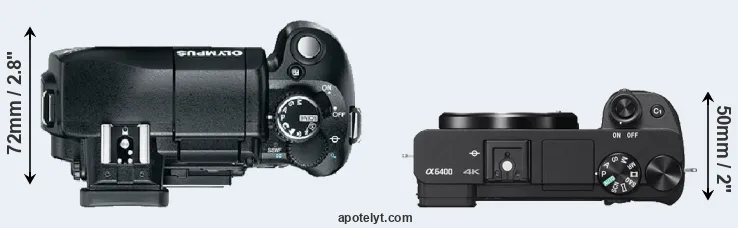Compare E-330 versus A6400 top