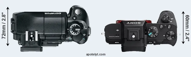 Compare E-330 versus A7 II top