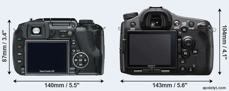 Comparison E-330 or A77 II rear