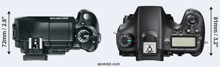 Compare E-330 versus A77 II top